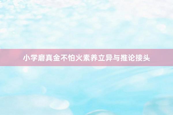 小学磨真金不怕火素养立异与推论接头